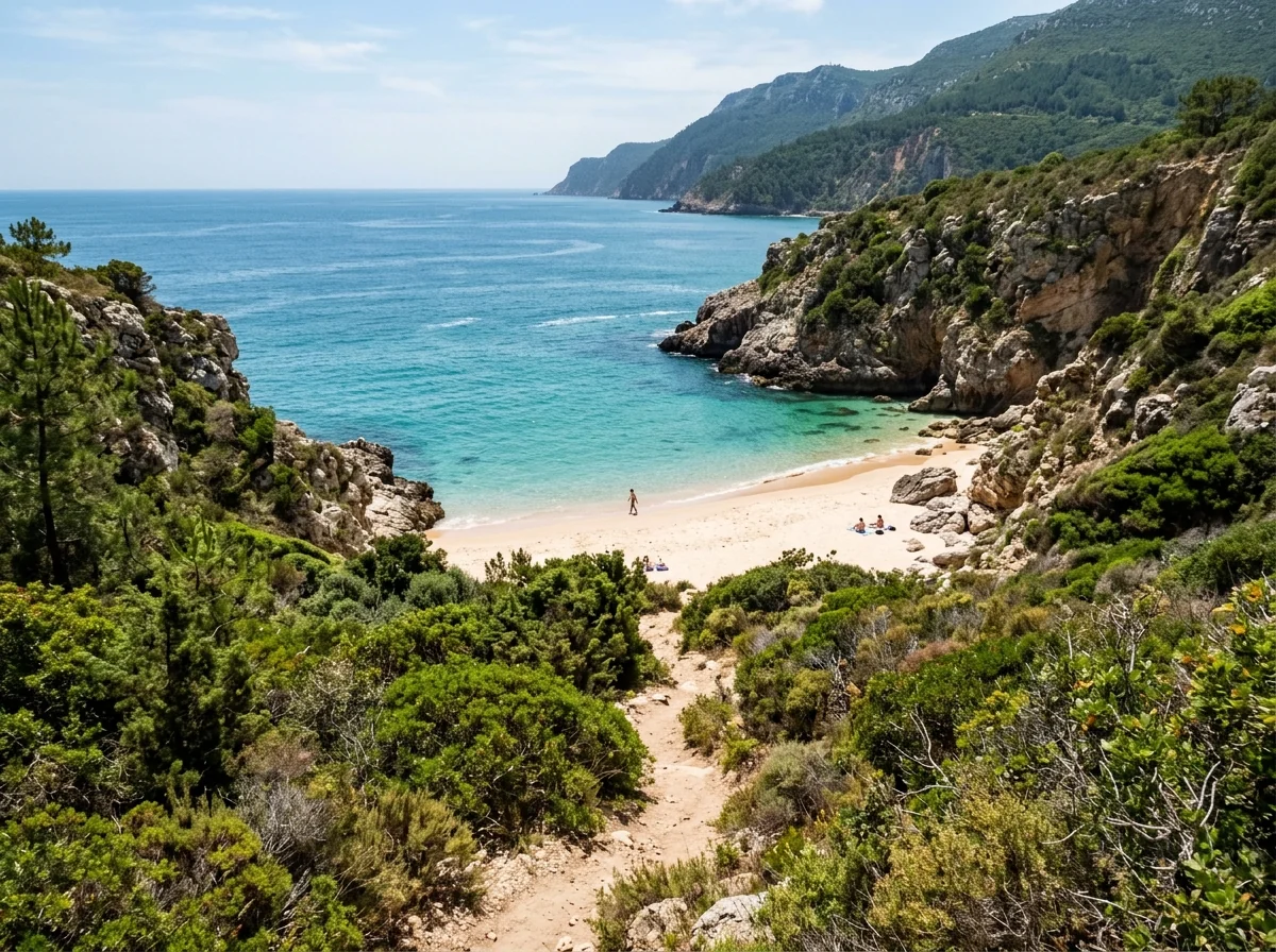 Praia dos Coelhos, a wild secluded beach in Arrabida Natural Park