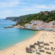 Sesimbra bay, seafront and hilltop castle on a day trip from Lisbon