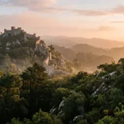 Quiet Sintra forest and Moorish Castle walls at dawn, a calmer Sintra alternative