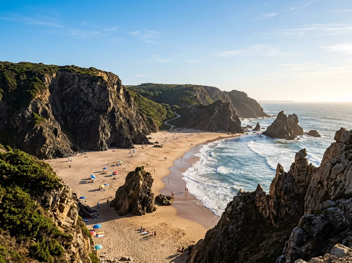 The cliff-backed wild beach of Praia da Adraga near Sintra