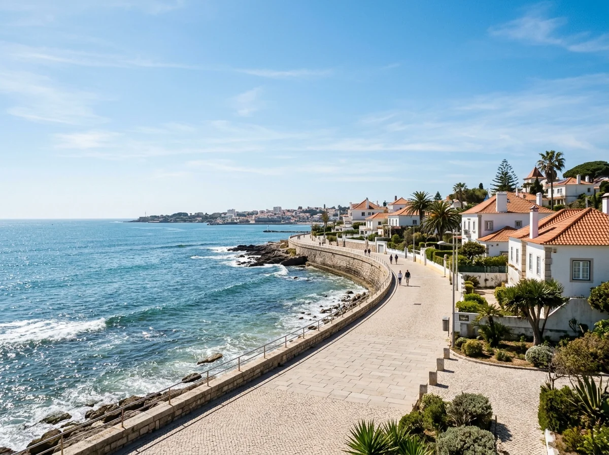 The seafront promenade from Estoril to Cascais along the Atlantic