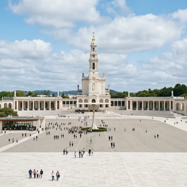 The Basilica of Our Lady of the Rosary and the esplanade at the Sanctuary of Fatima