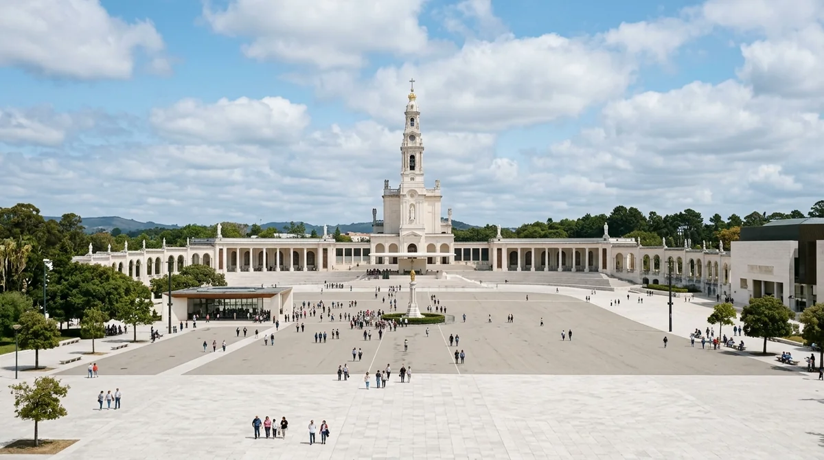 The Basilica of Our Lady of the Rosary and the esplanade at the Sanctuary of Fatima