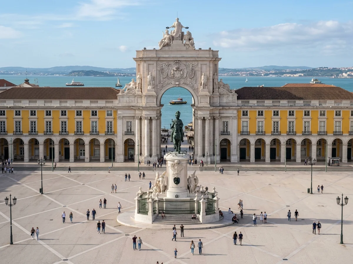 The Praca do Comercio square and Rua Augusta Arch in Lisbon's Baixa